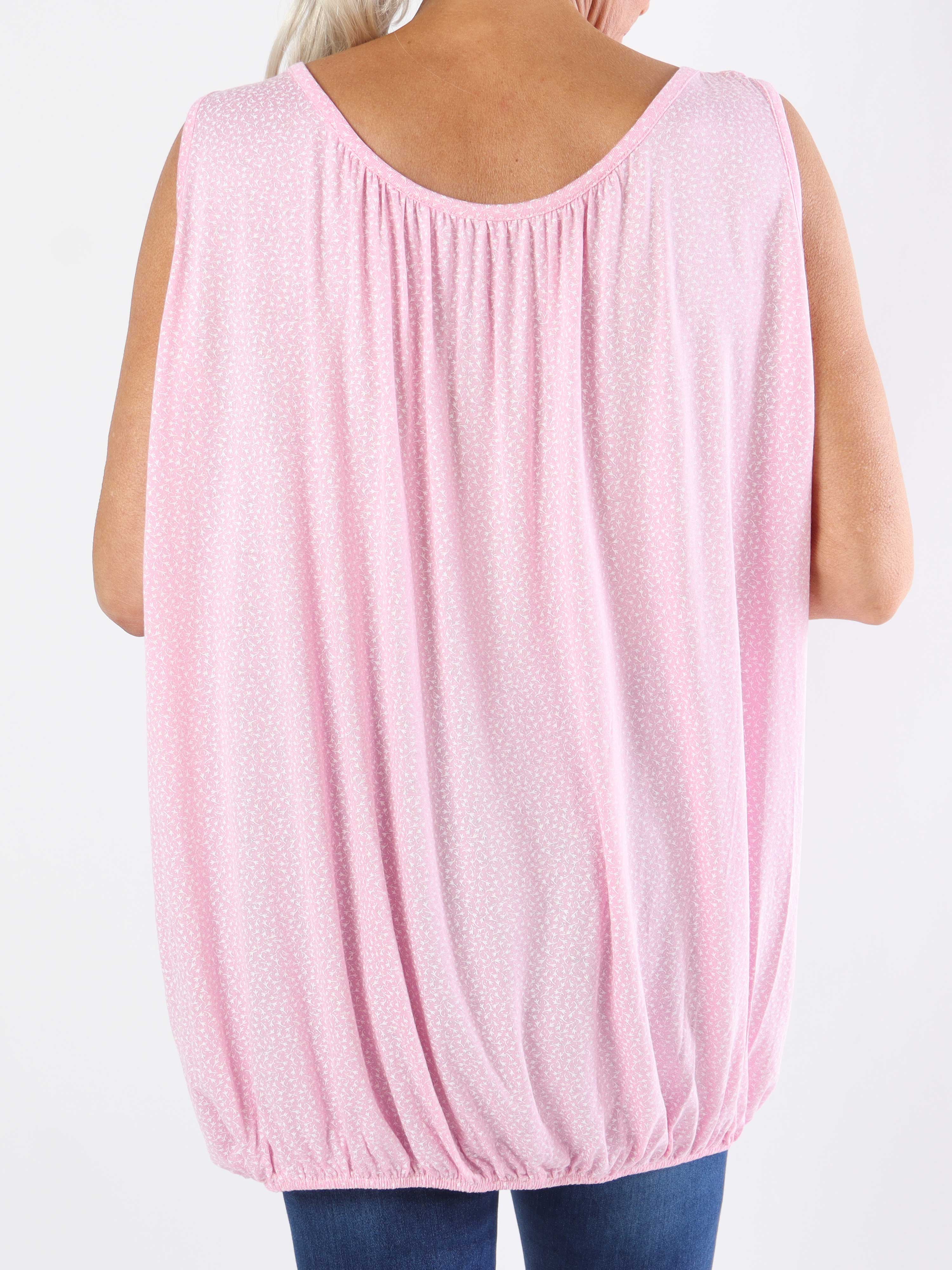 Miracle Flower Top - Plus size top i viskose med elastik forneden